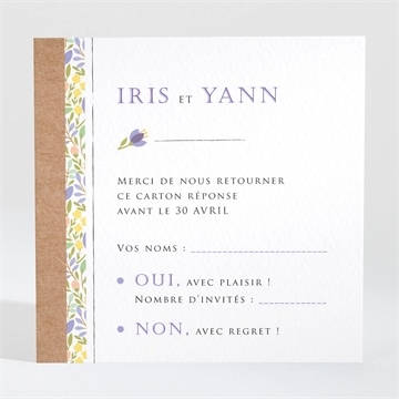 Carton réponse mariage kraft et floral