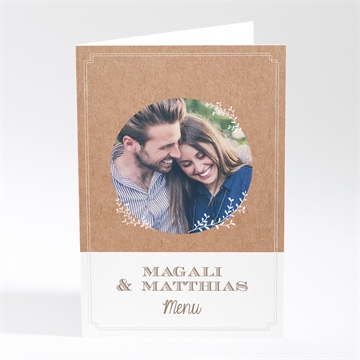 Menu mariage kraft vintage magnet