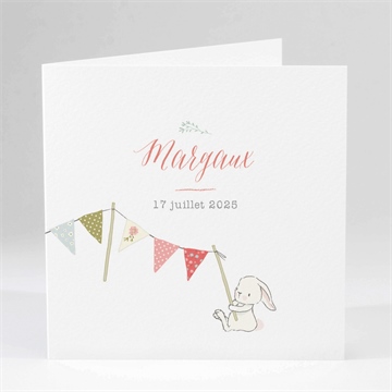 Faire-part naissance tendre guirlande