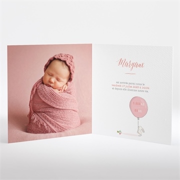 Faire-part naissance tendre guirlande - Intérieur du faire-part