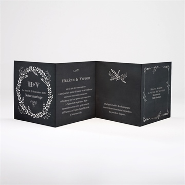 Faire-part mariage jeu d'ardoise - Intérieur du faire-part