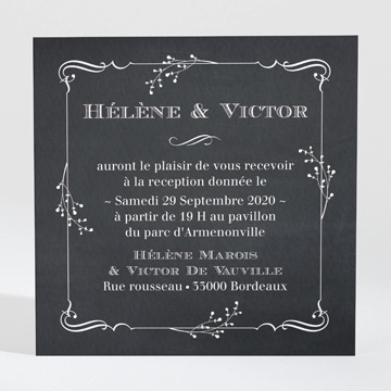 Carton d'invitation mariage jeu d'ardoise