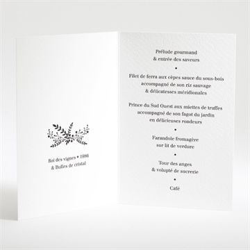 Menu mariage jeu d'ardoise - Intérieur du menu