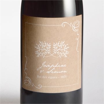 Etiquette de bouteille mariage typo & kraft