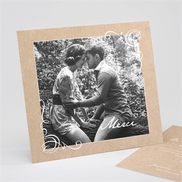 Remerciement mariage typo & kraft