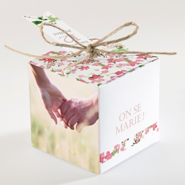 Boîte de dragées mariage fraicheur - Dos de la boîte