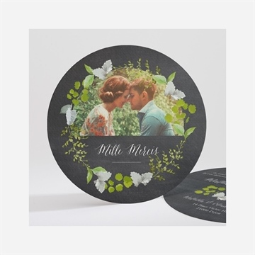 Remerciement mariage couronne en ardoise