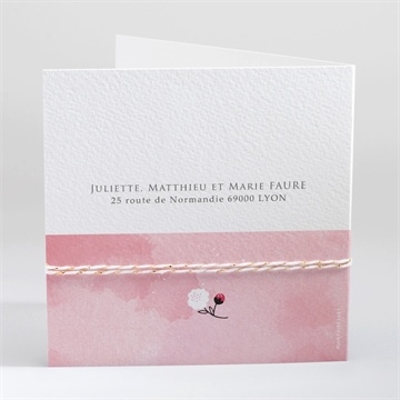 Faire-part naissance douce aquarelle - Dos du faire-part