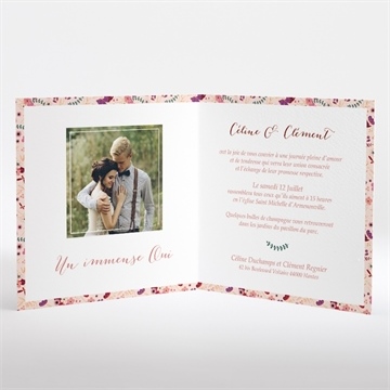 Faire-part mariage esperluette liberty - Intérieur du faire-part