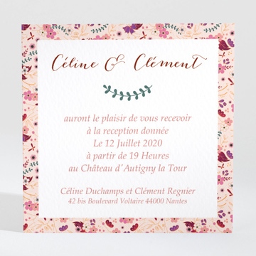 Carton d'invitation mariage esperluette liberty