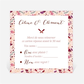 Carton réponse mariage esperluette liberty