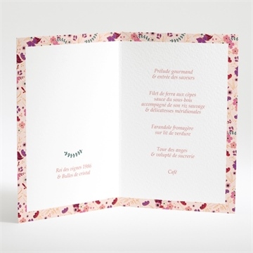 Menu mariage esperluette liberty - Intérieur du menu