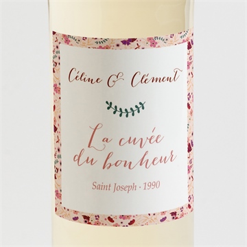 Etiquette de bouteille mariage esperluette liberty