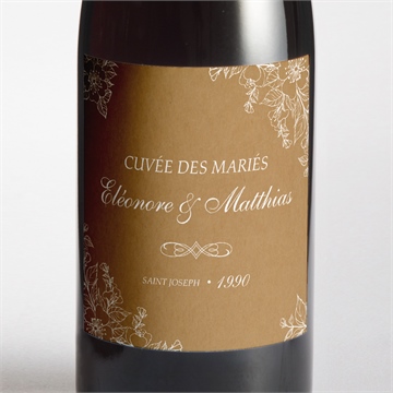 Etiquette de bouteille mariage belle découverte sticker