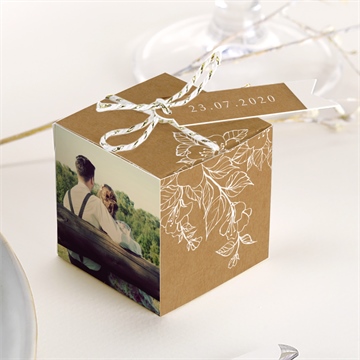 Boîte de dragées mariage belle découverte sticker