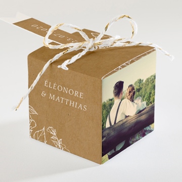 Boîte de dragées mariage belle découverte - Dos de la boîte