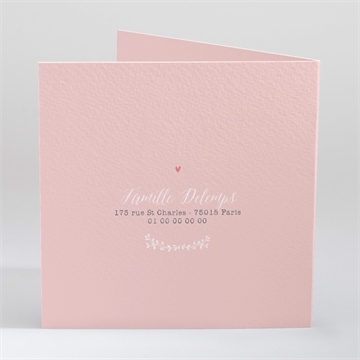 Faire-part naissance végétal pastel photo - Dos du faire-part