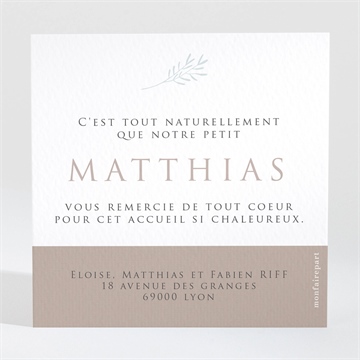 Remerciement naissance 3 délicates photos