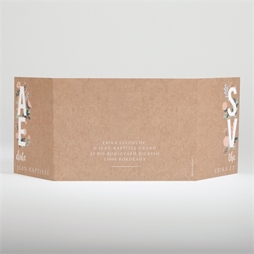 Faire-part mariage délicat dénouement - Dos du faire-part