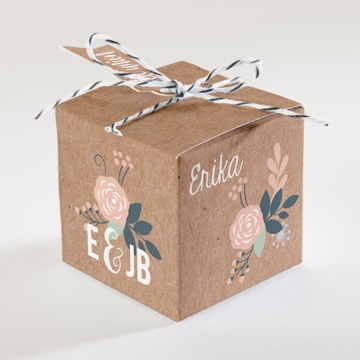 Boîte de dragées mariage délicat dénouement - Dos de la boîte