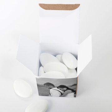 Boîte de dragées mariage délicat dénouement - Intérieur de la boîte