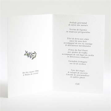 Menu mariage végétal retro - Intérieur du menu
