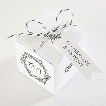 Boîte de dragées mariage végétal retro - Dessus de la boîte