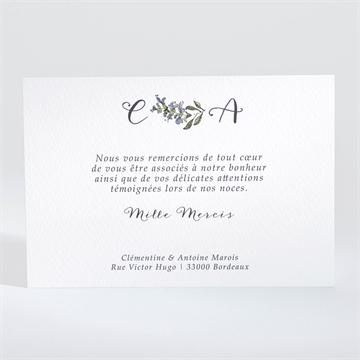 Remerciement mariage végétal retro - Dos de la carte