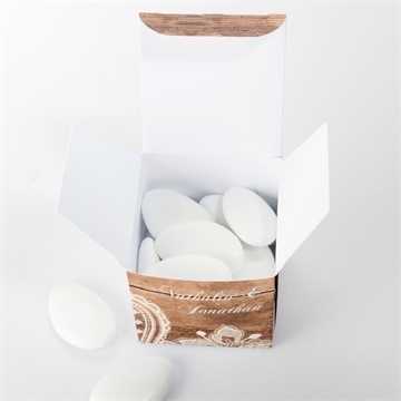 Boîte de dragées mariage boisé - Intérieur de la boîte