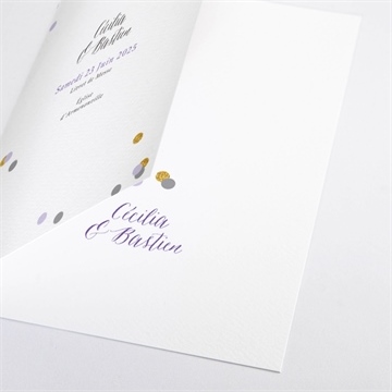 Livret de messe mariage doux confettis - Détail du livret