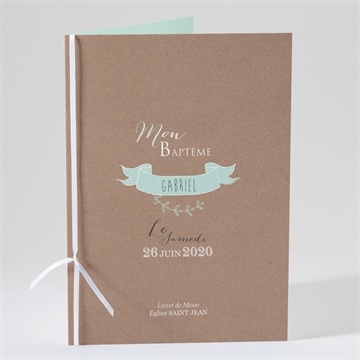 Livret de messe baptême pictos rond et kraft