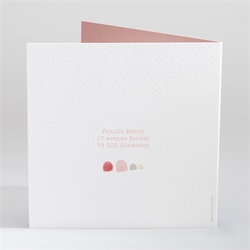 Faire-part naissance pastel photo - Dos du faire-part