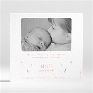 Faire-part naissance cadre bucolique - Dos du faire-part