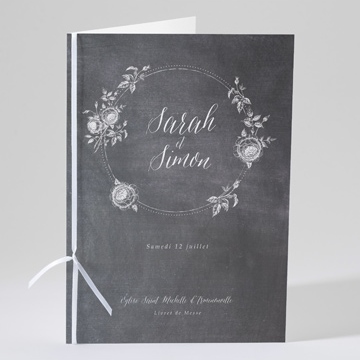 Livret de messe mariage ardoise originale