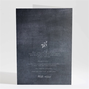 Livret de messe mariage ardoise originale - Dos du livret