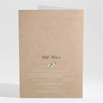 Livret de messe mariage bel eucalyptus - Dos du livret