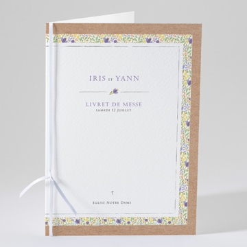 Livret de messe mariage kraft et floral