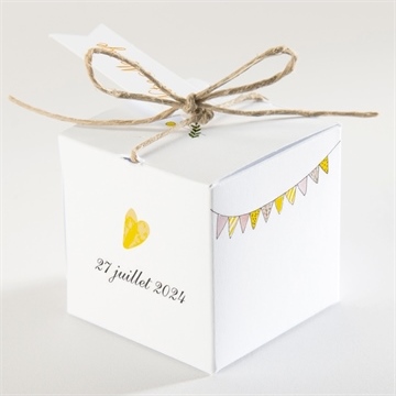 Boîte de dragées mariage connivence - Dos de la boîte