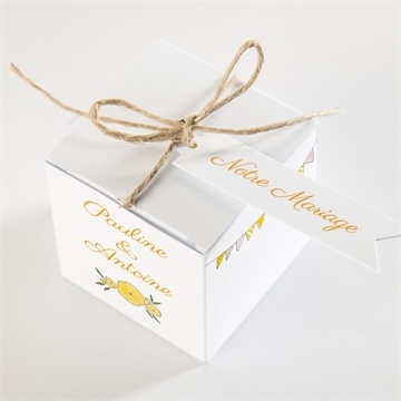 Boîte de dragées mariage connivence - Dessus de la boîte