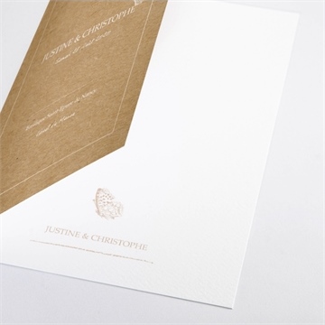 Livret de messe mariage un papillon sur le kraft - Détail du livret
