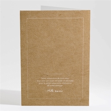 Livret de messe mariage un papillon sur le kraft - Dos du livret