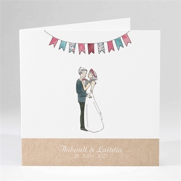 Faire-part mariage nos 2 petits mariés