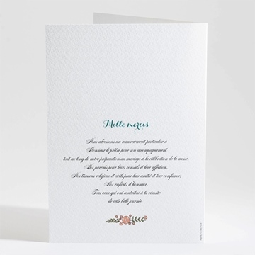 Livret de messe mariage love bohème - Dos du livret