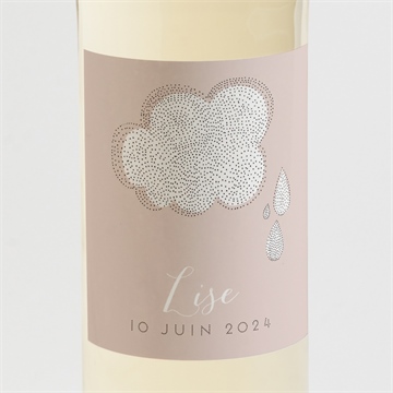 Etiquette de bouteille naissance pluie de poésie