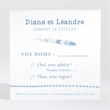 Carton réponse mariage perle d'aquarelle