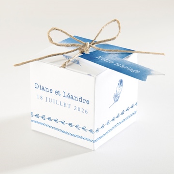 Boîte de dragées mariage perle d'aquarelle