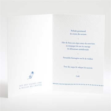 Menu mariage perle d'aquarelle - Intérieur du menu