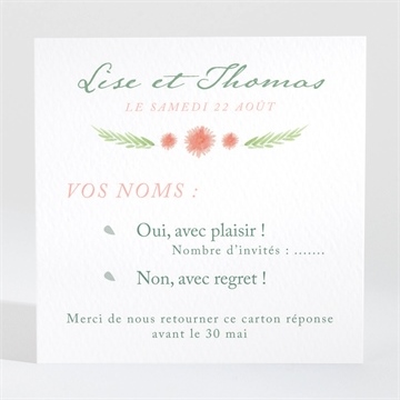 Carton réponse mariage bucolique