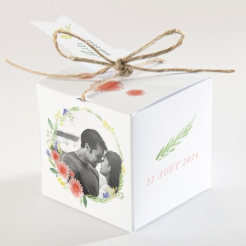 Boîte de dragées mariage bucolique - Dos de la boîte