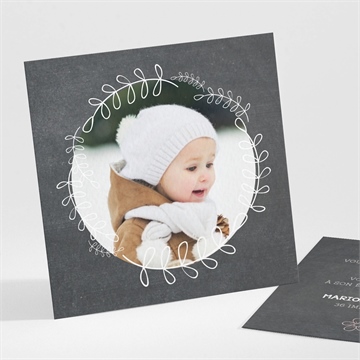 Remerciement baptême fanions roses sur ardoise